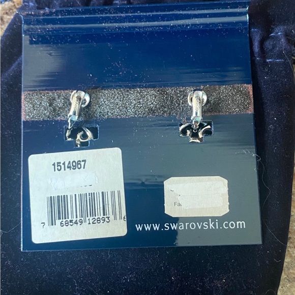 Swarovski earrings Clip on backs-Worn One Time - Picture 4 of 5